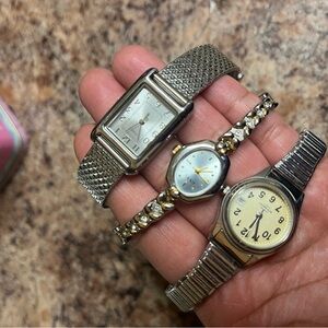 Three Silver-Tone Women's Wrist Watches - Mixed Styles